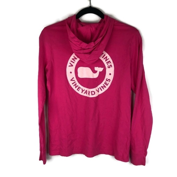 Vineyard Vines Hot Pink Hooded Long Sleeved Whale Shirt - Picture 2 of 4